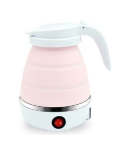 600 ML Mini Electric Stainless Steel Silicone Foldable Kettle - Pink