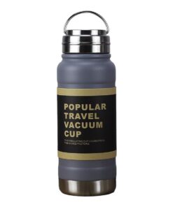 600ML Stainless Steel Travel Vacuum Flask Matte Powder Coated Thermo Bottle - Grey