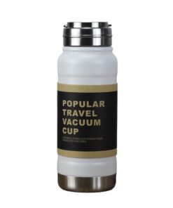 600ML Stainless Steel Travel Vacuum Flask Matte Powder Coated Thermo Bottle - White
