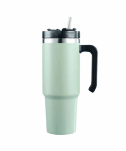 600ml Thermal Insulated Travel Mug with Straw - Green
