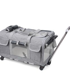 60cm x 39cm Collapsible Pet Carrier with Wheels, Weight Capacity 35kg