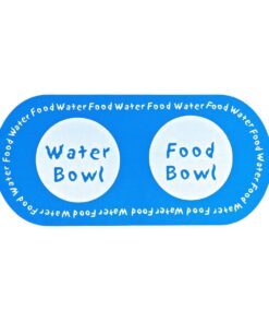 63cm x 29cm Pet Food Bowl & Water Bowl Place Mat - Blue
