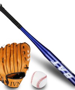 64cm Aluminium Alloy Baseball Bat with Baseball & Softball Batting Gloves