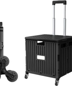 65L Foldable Shopping Trolley with Large Stair Climbing Wheels