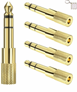 6.5mm Male to 3.5mm Female Audio Adapter Pack Of 100+Key Holder