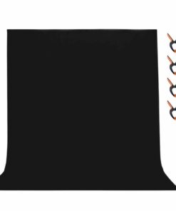 6M X 3M Photography Black Chromakey Backdrop Screen With Spring Clips