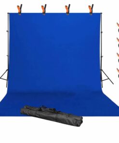 6M X 3M Photography Blue Backdrop Screen & 2.6M X 3M Support Stand