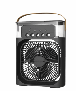 7 Colours LED Portable Air Cooler Fan - Black