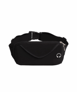 7-inch Unisex Exercises Waist Bag 183126 - Black and Black