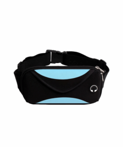7-inch Unisex Exercises Waist Bag 183126 - Sky Blue and black
