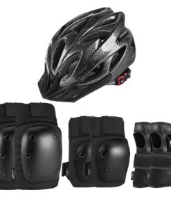 7 PCs Adult Cycling Helmet with Knee Elbow Pads Wrist Guards Set