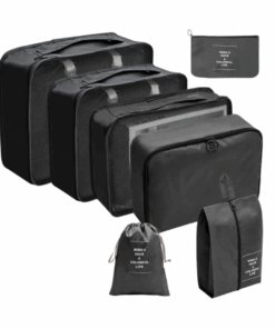 7 Piece Ultimate Travel Organiser Set - Black