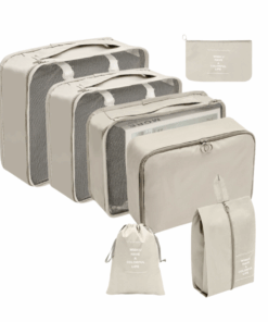 7 Piece Ultimate Travel Organiser Set - Cream