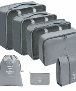 7 Piece Ultimate Travel Organiser Set - Grey