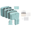 7 Piece Ultimate Travel Organiser Set with 4-in-1 Travel Bottle Set - Turquoise
