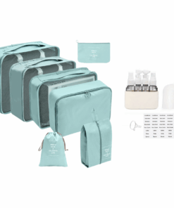 7 Piece Ultimate Travel Organiser Set with 4-in-1 Travel Bottle Set - Turquoise