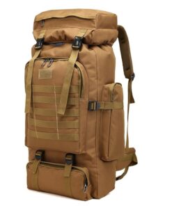 75L Large Oxford Military Hunting Hiking Backpack - Khaki Color