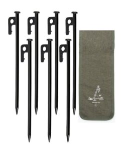 8 Pcs 20 CM Long High Strength Steel Tent Stakes with Storage Bag - 30.0 cm