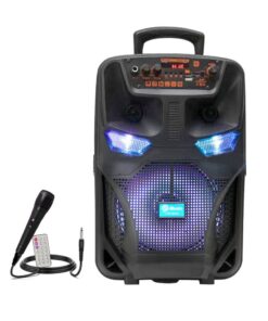 8" Portable Wireless Speaker With Mic Heavy Bass, LED Light, QS5805