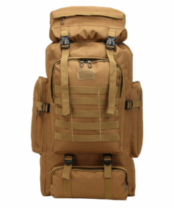 80L Large Capacity Outdoor Military Backpack- Brown