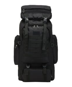 80L Large Capacity Tactical Travel Backpack - Black - Black