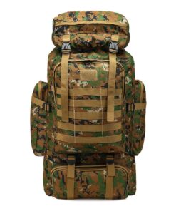 80L Large Capacity Tactical Travel Backpack - Black - Jungle Camo