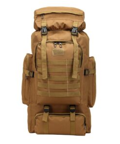 80L Large Capacity Tactical Travel Backpack - Black - Khaki