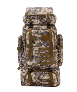 80L Military Tactical Molle Rucksack Backpack for Hiking Hunting -City Camo