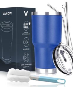 850ml Tumbler Stainless Steel Vacuum Insulated Coffee Cup with Lid&Straw - blue - 410.0 g