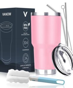 850ml Tumbler Stainless Steel Vacuum Insulated Coffee Cup with Lid&Straw - pink - 410.0 g