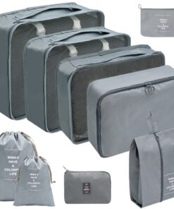 9 Pieces/Set Luggage Suitcase Packing Cubes Organizers for Travel - Grey