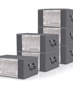 90L Large Clothes Storage Bins Closet Organizers Storage- 6 Pack