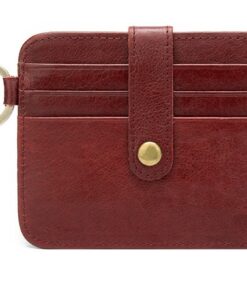 9204 Double Sided Genuine Leather Cowhide Leather Card Wallet Holder - Red