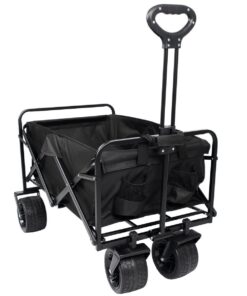 95cm x 48.5 cm Compact Folding Camping Cart Utility Wagon - Black