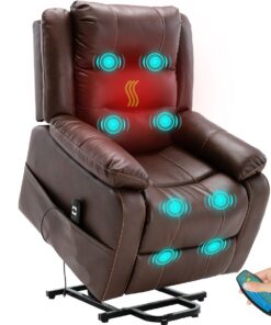 Electric Powerlift Massage Recliner Chair Sofa Couch Armchair Lounger - Brown