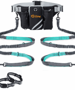 A-Pet Hands Free Dog Leash With Pack Belt And 2 Leash 2 Collar Combo