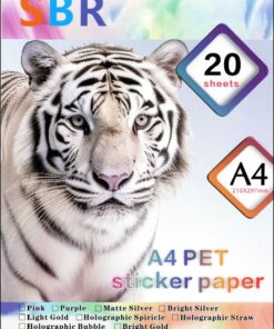 A4 PET Vinyl Self Adhesive Sticker Papers - 20 Sheets - Holographic Straw