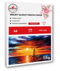 A4 Premium Glossy Inkjet Paper 115gsm, A4, 115gsm 100 Sheets Photo Paper