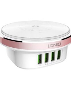 A4406 4.4A 4 Port USB Charging Adapter With LED Press Lamp Light