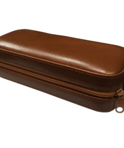 AB Collezioni Women/Men Travel Leather Box Case Compartment for 2 Watches