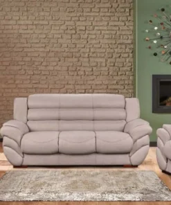 Abby 3 Piece Lounge Suite in Fabric, Beige