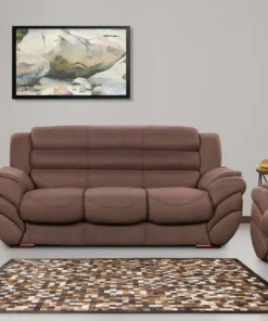 Abby 3 Piece Lounge Suite in Fabric , Choc