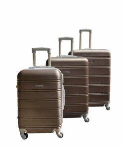 ABS 3-Piece Hard-Shell Luggage Set with Spinner Wheels & Telescopic Handle