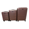 ABS 3-Piece Luggage Set - Rose Gold, Hard Shell, Spinner Wheels, 3 Sizes