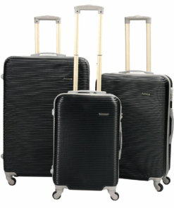 ABS Black Luggage Set - 3 Piece Lightweight Spinner Suitcases