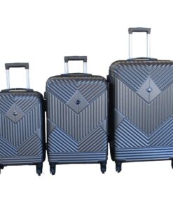 ABS Hard-Shell Luggage Set-Charcoal Grey and Chevron Pattern,Spinner Wheels