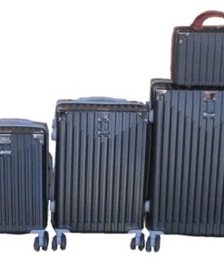 ABS Hard-Shell, Spinner Wheels Trolley Luggage Set - 4-Piece - Black
