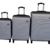 ABS HardShell Spinner Wheels Telescoping Handle Luggage Set - Silver - 3-Piece