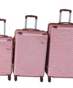 ABS Hardside Spinner Luggage Set with 360 Wheels and Handle - Rose Gold - 3-Piece