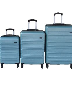 ABS Spinner Wheels Telescoping Handles & Lock Luggage Set - Light Blue - 3-Piece
